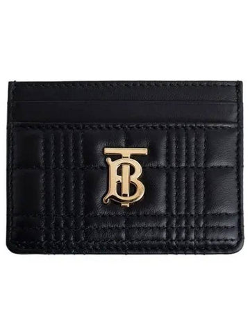 Lola Quilted Leather Card Wallet Black - BURBERRY - BALAAN 1