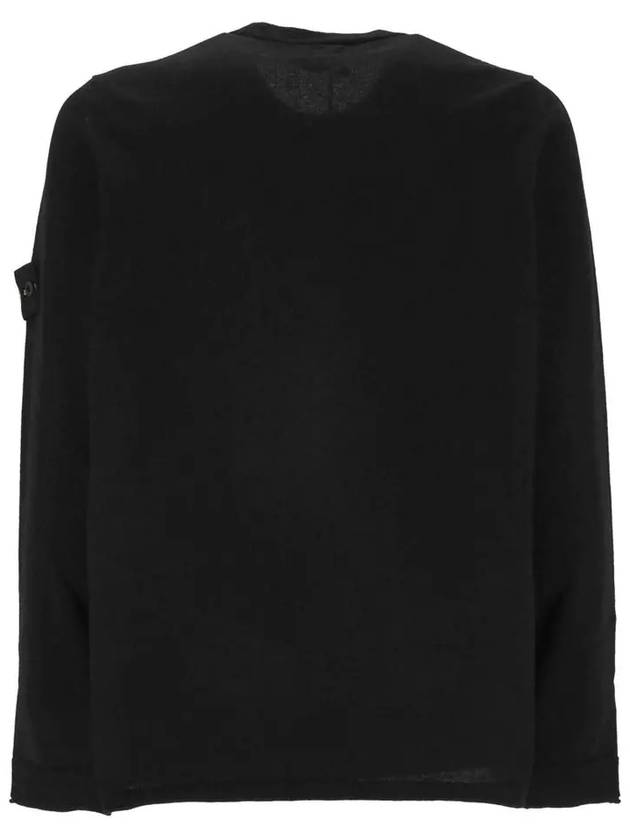 Wappen Patch Crew Neck Cotton Knit Top Black - STONE ISLAND - BALAAN 4