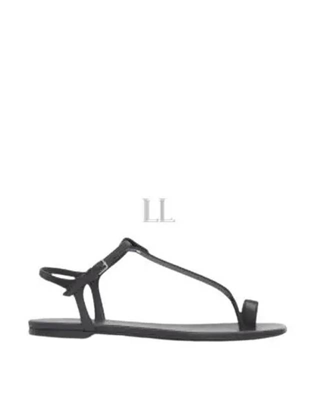 Women's Toe Ring Detail Leather Sandals Black - BURBERRY - BALAAN 2