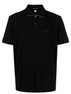 Men's Logo Patch Short Sleeve Polo Shirt Black - CP COMPANY - BALAAN 6