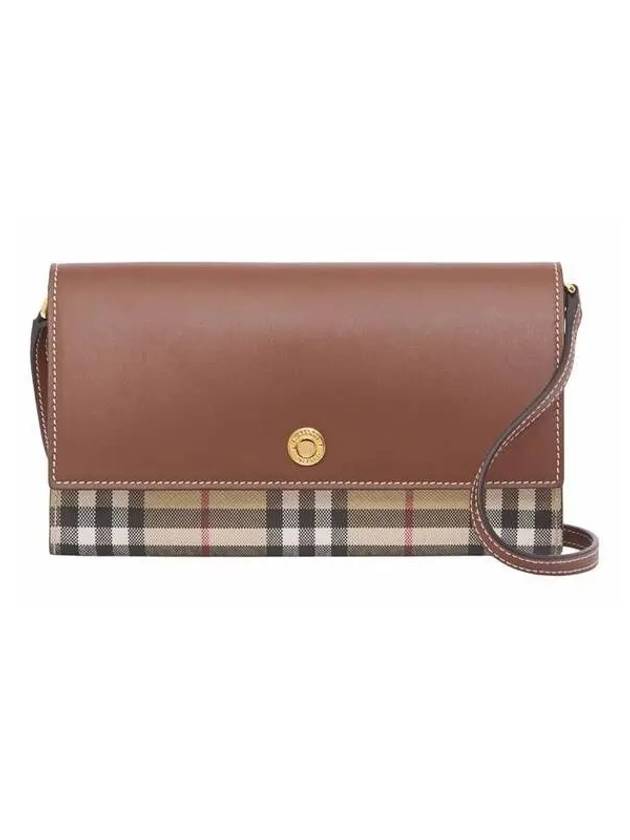 Detachable Strap Check Leather Shoulder Bag Brown - BURBERRY - BALAAN 2