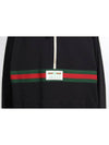 Web Detail Half Zip Up Hoodie Black XL - GUCCI - BALAAN 7