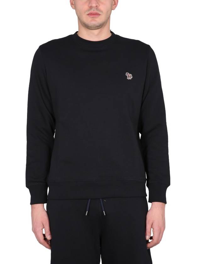 Zebra Patch Organic Cotton Sweatshirt Black - PAUL SMITH - BALAAN 2