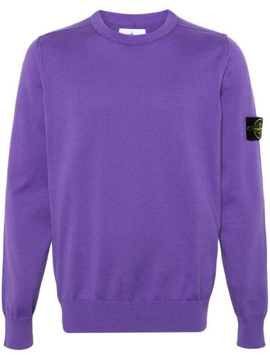 Crewneck Soft Cotton Knit Top Lavender - STONE ISLAND - BALAAN 1