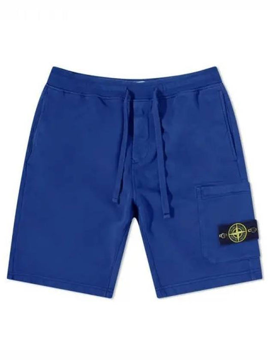 Men's Wappen Patch Bermuda Shorts Bright Blue - STONE ISLAND - BALAAN 2