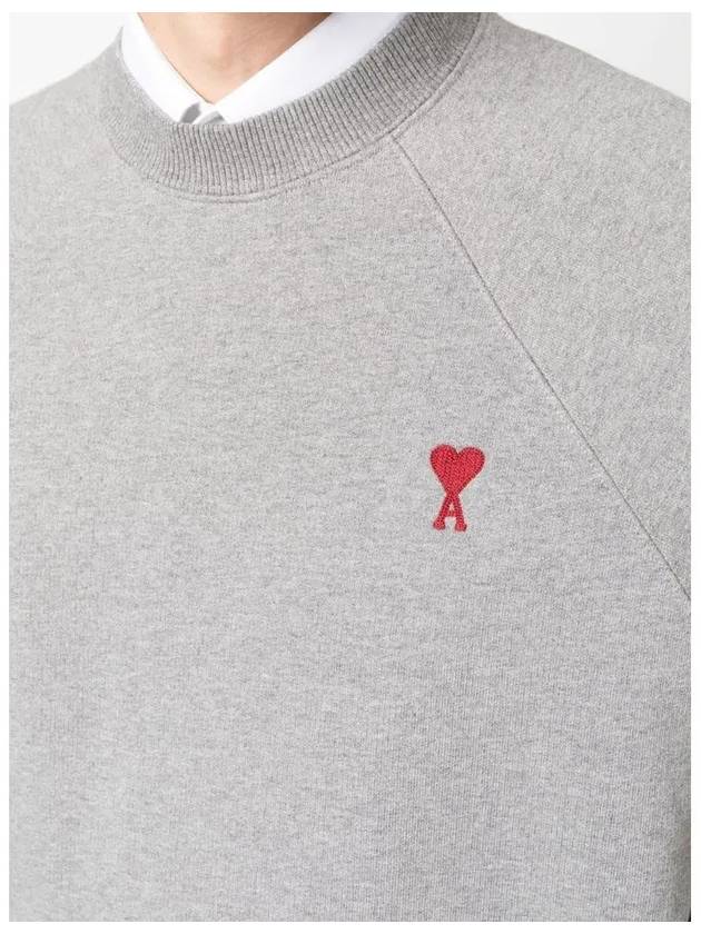 Small Heart Logo Sweatshirt Grey - AMI - BALAAN 7