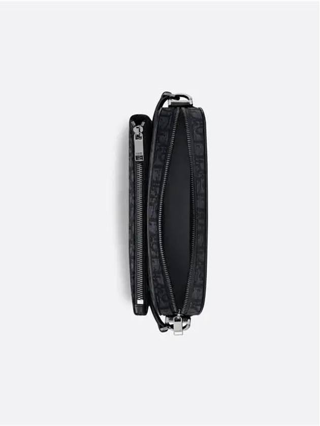 Oblique Jacquard Saddle Triple Pouch Cross Bag Black - DIOR - BALAAN 6