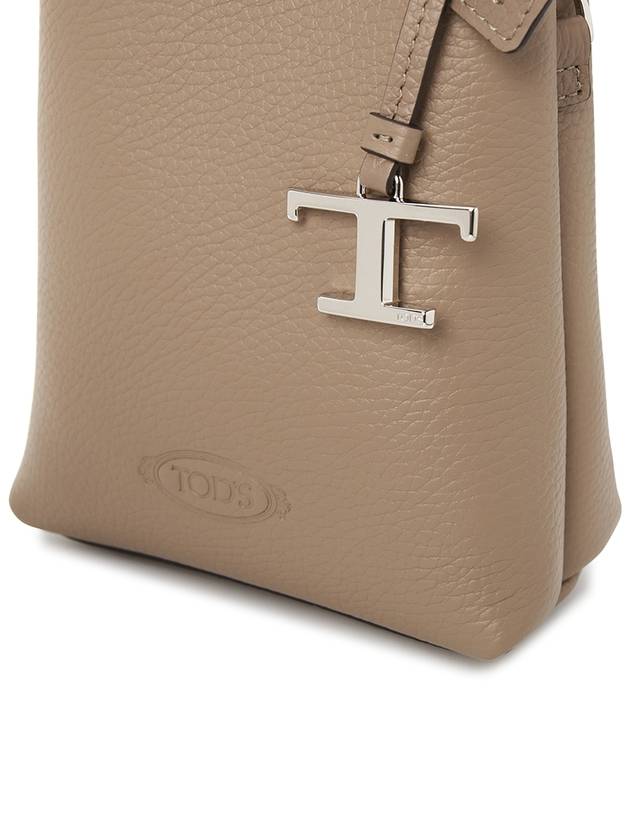 Micro Leather Mini Tote Bag Beige - TOD'S - BALAAN 8