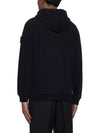 Logo Cotton Zip-Up Hoodie Black - STONE ISLAND - BALAAN 4