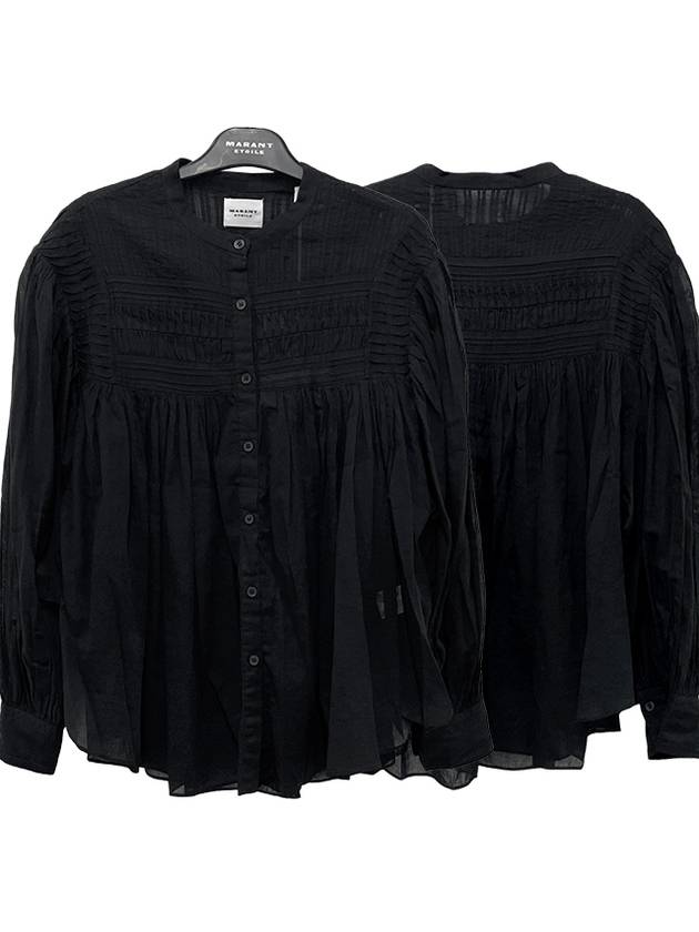 Plalia Cotton Blouse Black - ISABEL MARANT ETOILE - BALAAN 2