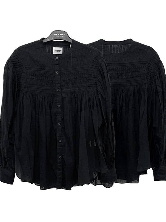 Women's Flalia Cotton Blouse Black - ISABEL MARANT ETOILE - BALAAN.