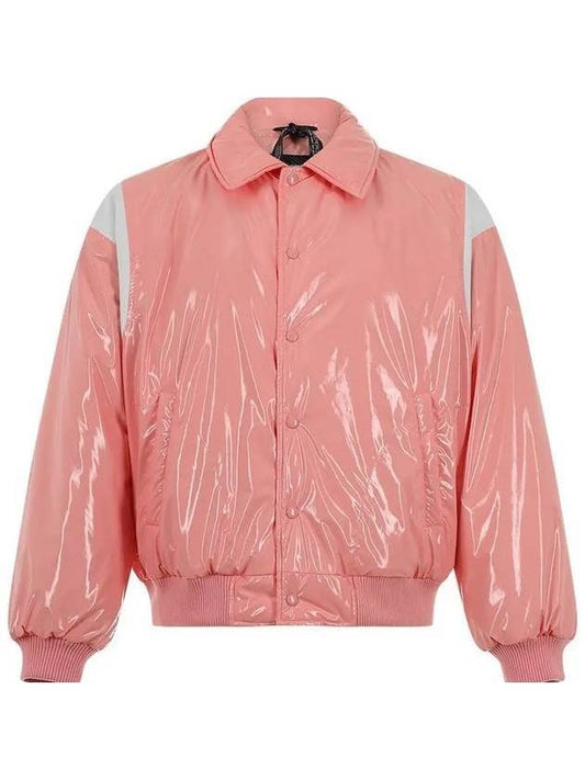 Glossy Varsity Short Down Puffer Padding Pink - OFFGRID - BALAAN 1