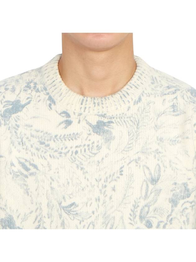 Toile De Jouy Pattern Round Neck Knit Top Heritage White - GOLDEN GOOSE - BALAAN 9