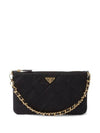 Triangle Logo Chain Pouch Black - PRADA - BALAAN 1