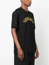 Seashell Baroque Embroidered Logo Crewneck Short Sleeve T-Shirt Black - VERSACE - BALAAN 4