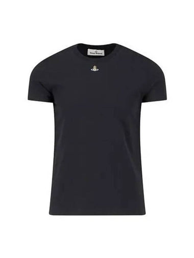 T Shirt Women Logo Peru Short Sleeve Black - VIVIENNE WESTWOOD - BALAAN 1