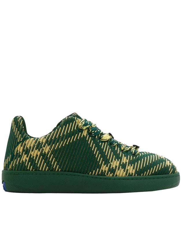 Check Square Toe Low Top Sneakers Green - BURBERRY - BALAAN 2