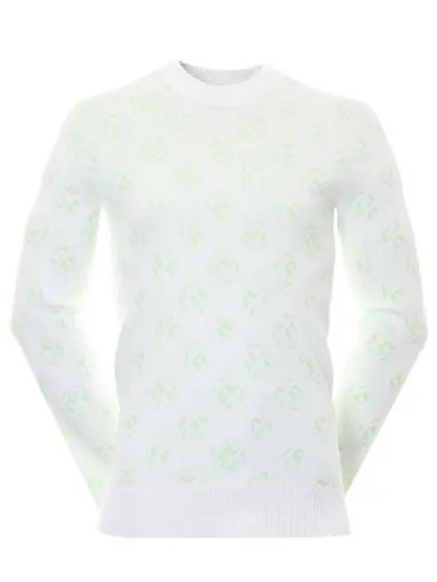 Men's Golf Gus Jacquard Crew Neck Sweatshirt White - J.LINDEBERG - BALAAN 2