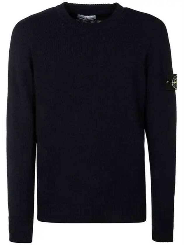 Crew Neck Knit Top Navy - STONE ISLAND - BALAAN 2