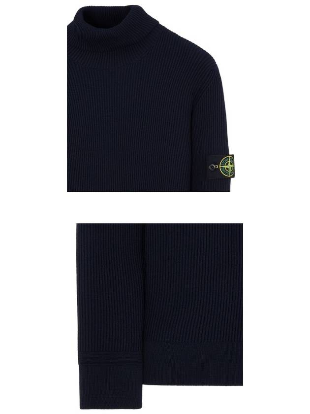 Wappen Patch Wool Turtleneck  Navy - STONE ISLAND - BALAAN 7