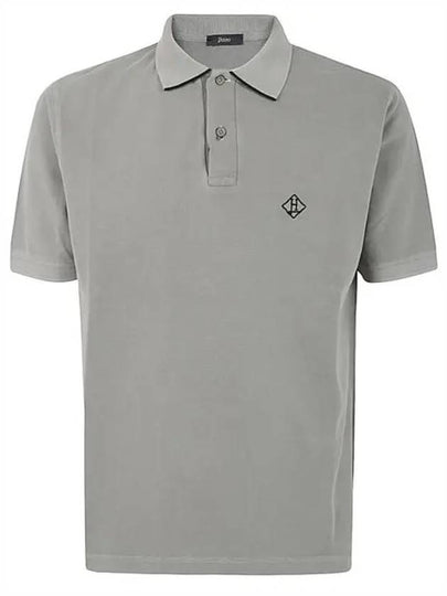 Embroidery Logo Short Sleeve Cotton Polo Shirt Grey - HERNO - BALAAN 2