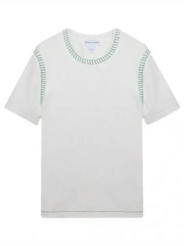 OVERLOCK STITCH COTTON JERSEY T SHIRT - BOTTEGA VENETA - BALAAN 1