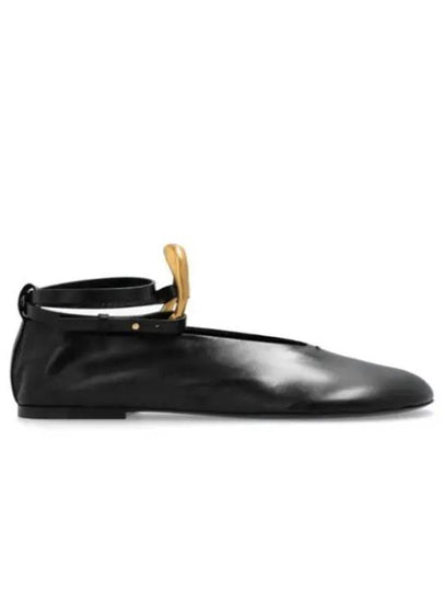 Ring Detail Leather Flat Black - JIL SANDER - BALAAN 2