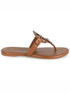 Miller Soft Leather Flip Flops Brown - TORY BURCH - BALAAN.