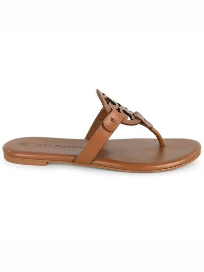 Miller Soft Leather Flip Flops Brown - TORY BURCH - BALAAN 2