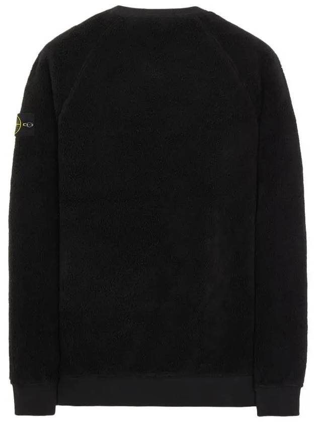 Wappen Patch Shearling Sweatshirt Black - STONE ISLAND - BALAAN 4