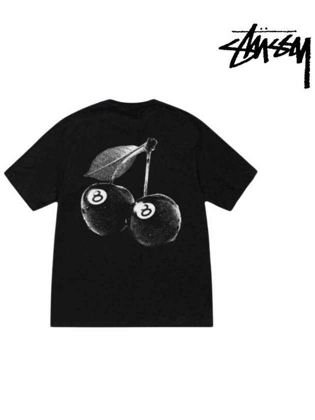 Cherrys Short Sleeve T-Shirt Black - STUSSY - BALAAN 2