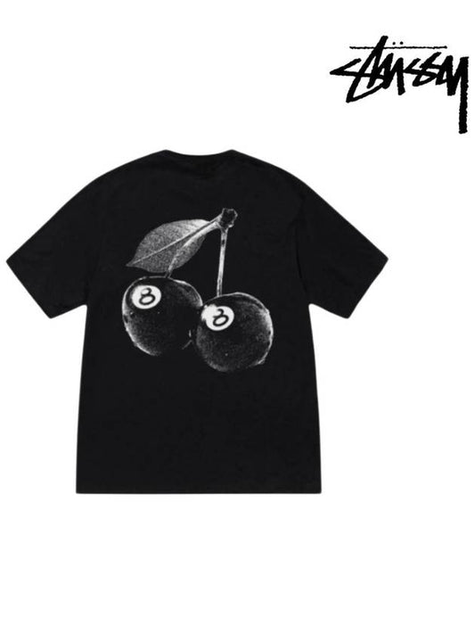 Cherrys Short Sleeve T-Shirt Black - STUSSY - BALAAN 2