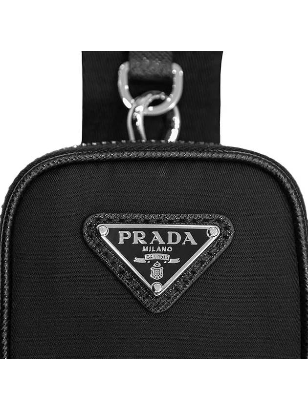 Triangle Logo Re-Nylon Saffiano Leather Cross Bag Black - PRADA - BALAAN 6