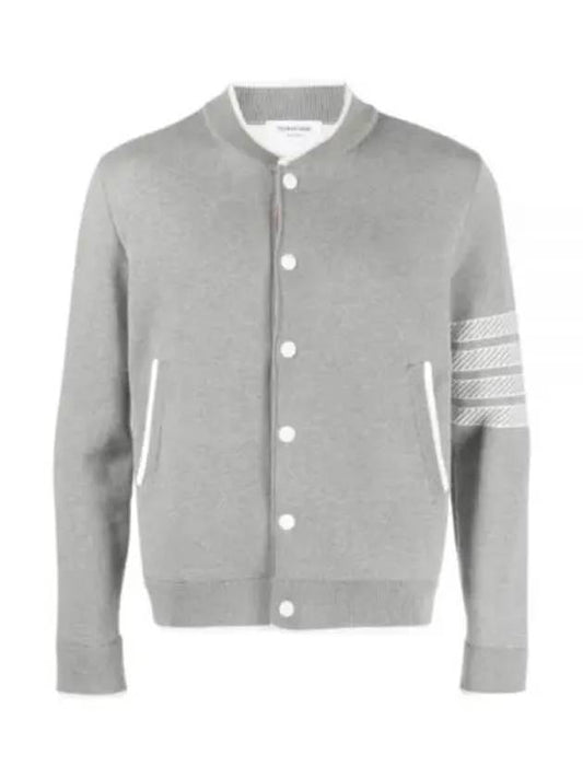 Anchor Jacquard 4-Bar Bomber Jacket Light Grey - THOM BROWNE - BALAAN 2