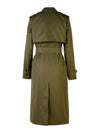 Double Breasted Long Cotton Blend Trench Coat Military - BURBERRY - BALAAN 3