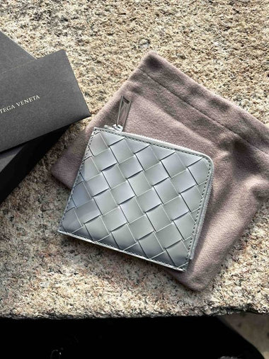 Bottega Veneta Intrecciato Zipper Around Card Wallet 593216 VMBI2 1450 - BOTTEGA VENETA - BALAAN 1