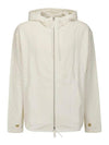 Embroidered Cotton Hooded Jacket Ivory - HELMUT LANG - BALAAN 2