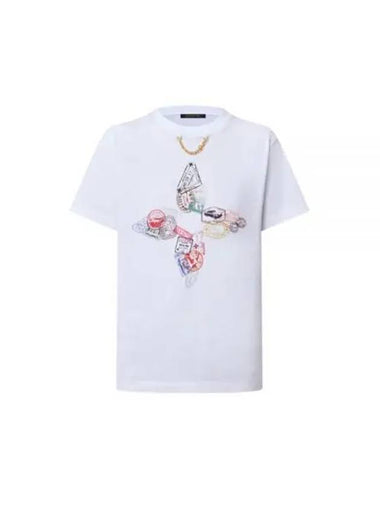 Travel Stamp Flower T Shirt 1AGDCS - LOUIS VUITTON - BALAAN 1