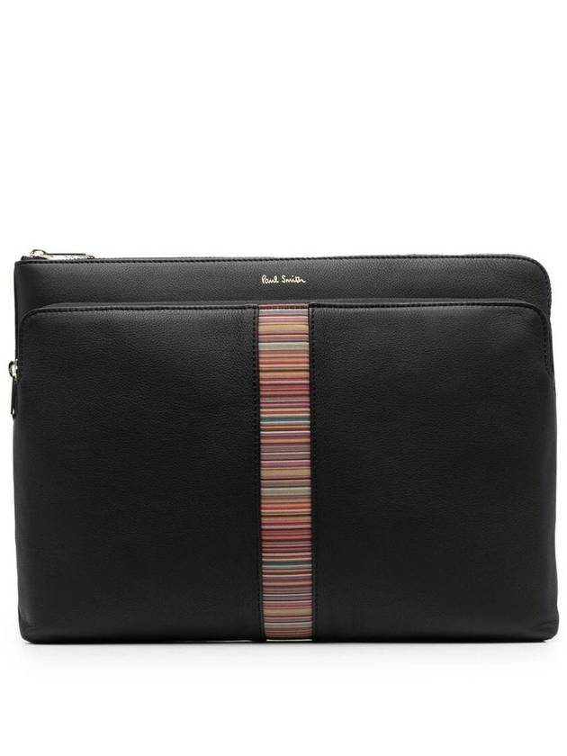 Center Signature Stripe Clutch Bag Black - PAUL SMITH - BALAAN 2