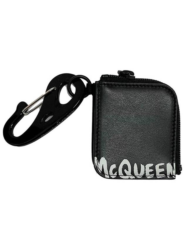 Logo graffiti coin purse black 601689 1NT1B 1000 - ALEXANDER MCQUEEN - BALAAN 1