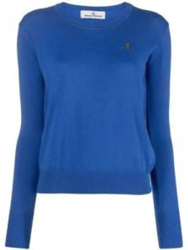 ORB Embroid Logo Knit Top Blue - VIVIENNE WESTWOOD - BALAAN 2