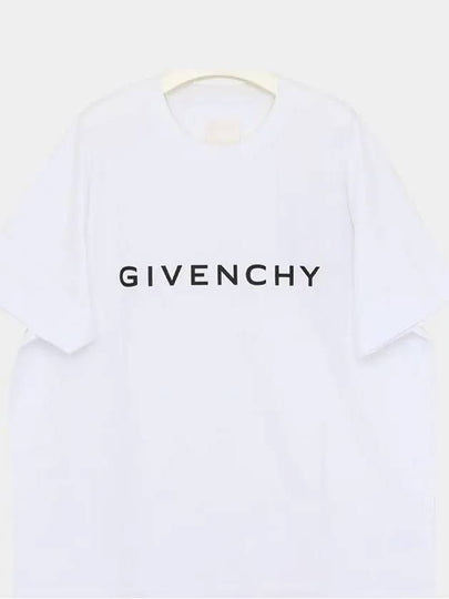 Logo Oversized Fit Cotton Short Sleeve T-Shirt White - GIVENCHY - BALAAN 2