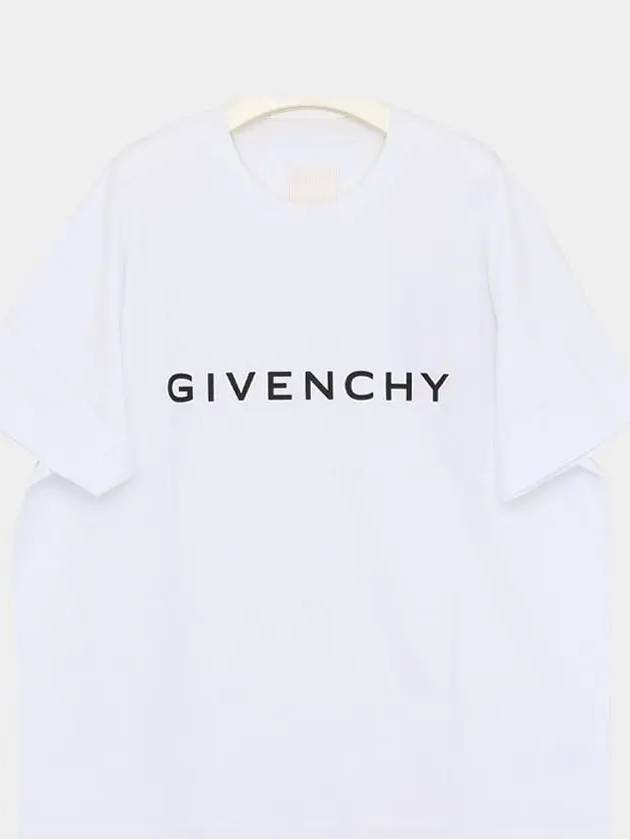 Logo Oversized Fit Cotton Short Sleeve T-Shirt White - GIVENCHY - BALAAN 4