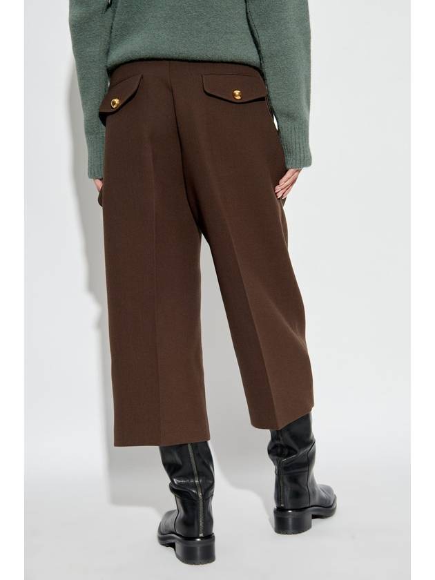 Ami Alexandre Mattiussi Wool Trousers, Women's, Brown - AMI - BALAAN 4