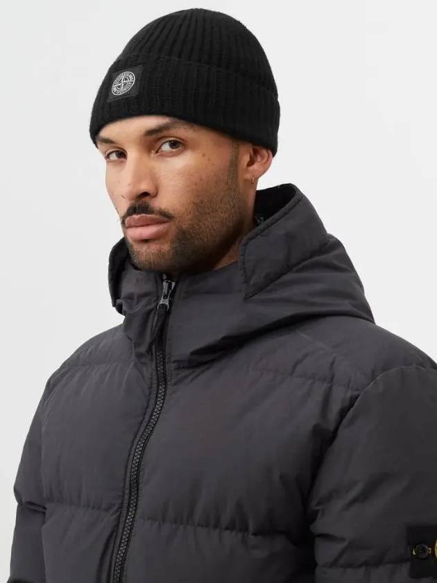 Wappen Patch Wool Beanie Black - STONE ISLAND - BALAAN 6