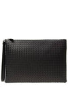 Intrecciato Strap Clutch Bag Black - BOTTEGA VENETA - BALAAN 2