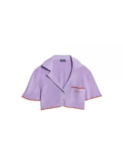 Le Haut Brilho Sparkly Cropped Bowling Cardigan Purple - JACQUEMUS - BALAAN 2