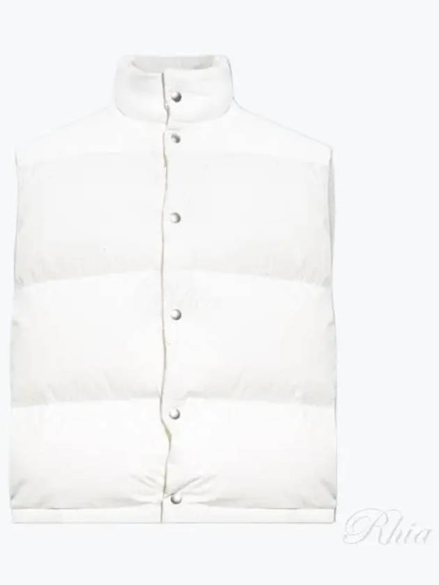 Button Padded Cotton Vest White - BOTTEGA VENETA - BALAAN 2