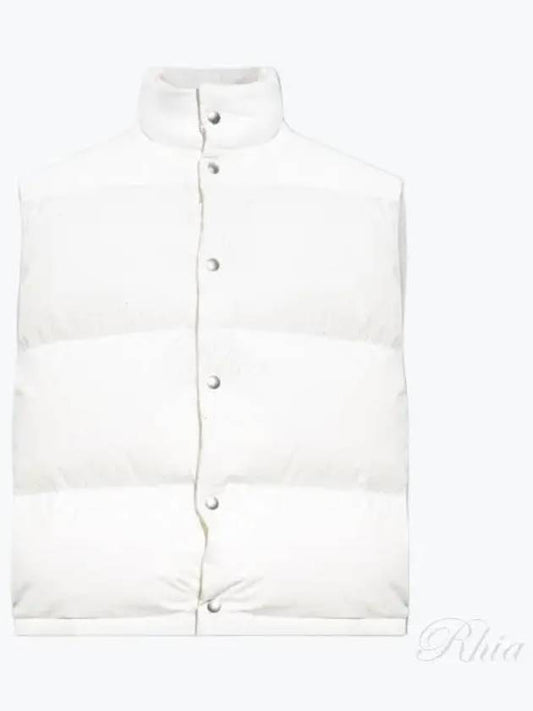 Button Padded Cotton Vest White - BOTTEGA VENETA - BALAAN 2