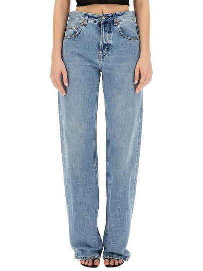 Loose Fit Denim Straight Pants Blue - SAINT LAURENT - BALAAN 2